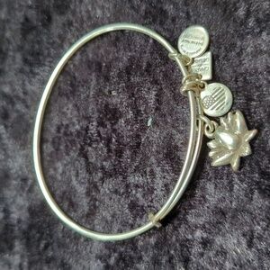 Alex & Ani Aphrodites Flower Charm Bracelet Silver Tone